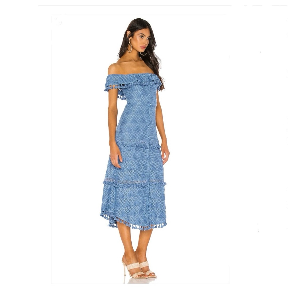 TULAROSA ‘Monica’ Off The Shoulder Midi Dress NWT